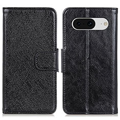 Leather Case Stands Flip Cover Holder N05P for Google Pixel 8 5G Black