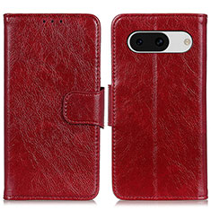 Leather Case Stands Flip Cover Holder N05P for Google Pixel 8a 5G Red