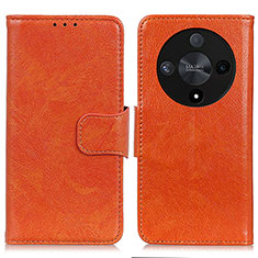 Leather Case Stands Flip Cover Holder N05P for Huawei Honor Magic6 Lite 5G Orange