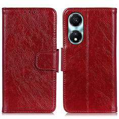 Leather Case Stands Flip Cover Holder N05P for Huawei Honor X5 Plus Red