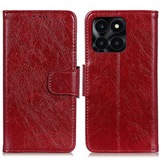 Leather Case Stands Flip Cover Holder N05P for Huawei Honor X6a Red