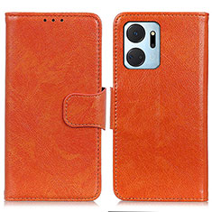 Leather Case Stands Flip Cover Holder N05P for Huawei Honor X7a Orange