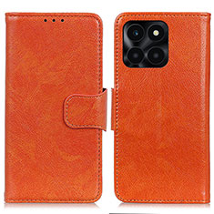 Leather Case Stands Flip Cover Holder N05P for Huawei Honor X8b Orange