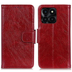 Leather Case Stands Flip Cover Holder N05P for Huawei Honor X8b Red
