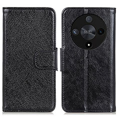 Leather Case Stands Flip Cover Holder N05P for Huawei Honor X9b 5G Black