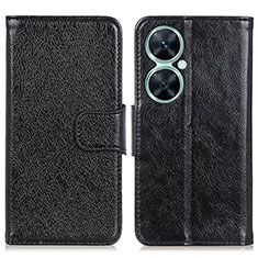 Leather Case Stands Flip Cover Holder N05P for Huawei Nova 11i Black