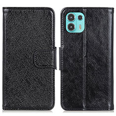 Leather Case Stands Flip Cover Holder N05P for Motorola Moto Edge 20 Lite 5G Black