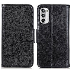 Leather Case Stands Flip Cover Holder N05P for Motorola Moto Edge (2022) 5G Black