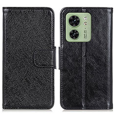 Leather Case Stands Flip Cover Holder N05P for Motorola Moto Edge (2023) 5G Black