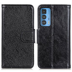 Leather Case Stands Flip Cover Holder N05P for Motorola Moto Edge S Pro 5G Black