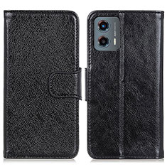 Leather Case Stands Flip Cover Holder N05P for Motorola Moto G 5G (2023) Black