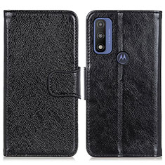 Leather Case Stands Flip Cover Holder N05P for Motorola Moto G Pure Black