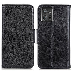 Leather Case Stands Flip Cover Holder N05P for Motorola ThinkPhone 5G Black