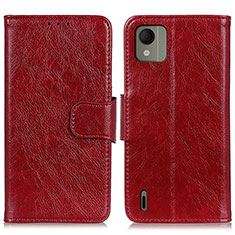 Leather Case Stands Flip Cover Holder N05P for Nokia C110 Red