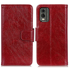 Leather Case Stands Flip Cover Holder N05P for Nokia C32 Red