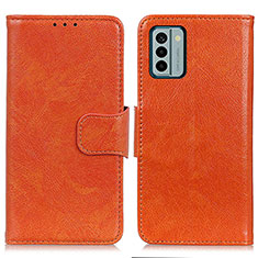 Leather Case Stands Flip Cover Holder N05P for Nokia G22 Orange