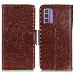 Leather Case Stands Flip Cover Holder N05P for Nokia G310 5G Brown