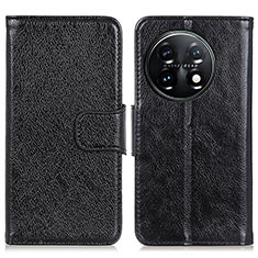 Leather Case Stands Flip Cover Holder N05P for OnePlus 11 5G Black