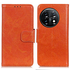 Leather Case Stands Flip Cover Holder N05P for OnePlus 11 5G Orange