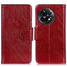 Leather Case Stands Flip Cover Holder N05P for OnePlus 11R 5G Red