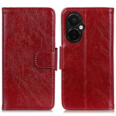 Leather Case Stands Flip Cover Holder N05P for OnePlus Nord CE 3 5G Red