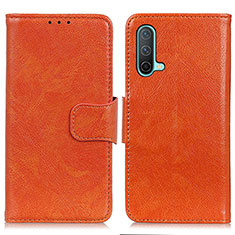 Leather Case Stands Flip Cover Holder N05P for OnePlus Nord CE 5G Orange