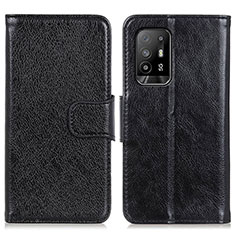 Leather Case Stands Flip Cover Holder N05P for Oppo A94 5G Black