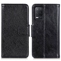 Leather Case Stands Flip Cover Holder N05P for Realme 8 5G Black