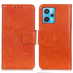 Leather Case Stands Flip Cover Holder N05P for Realme 9 4G Orange