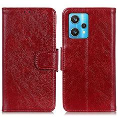 Leather Case Stands Flip Cover Holder N05P for Realme 9 4G Red