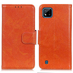 Leather Case Stands Flip Cover Holder N05P for Realme C20A Orange