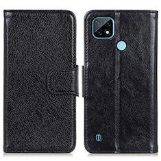 Leather Case Stands Flip Cover Holder N05P for Realme C21 Black