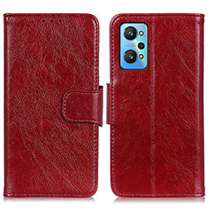 Leather Case Stands Flip Cover Holder N05P for Realme GT Neo 3T 5G Red