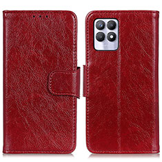 Leather Case Stands Flip Cover Holder N05P for Realme Narzo 50 4G Red