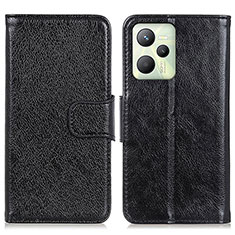 Leather Case Stands Flip Cover Holder N05P for Realme Narzo 50A Prime Black