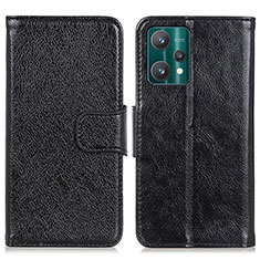 Leather Case Stands Flip Cover Holder N05P for Realme V25 5G Black