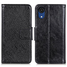 Leather Case Stands Flip Cover Holder N05P for Samsung Galaxy A03 Core Black