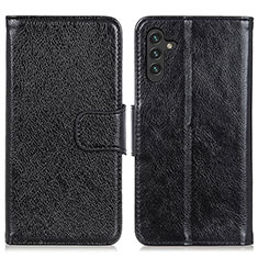 Leather Case Stands Flip Cover Holder N05P for Samsung Galaxy A04s Black