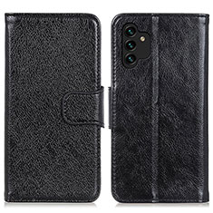 Leather Case Stands Flip Cover Holder N05P for Samsung Galaxy A13 4G Black