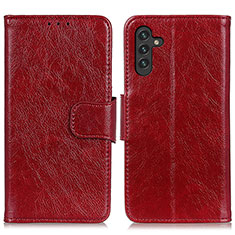 Leather Case Stands Flip Cover Holder N05P for Samsung Galaxy A13 5G Red