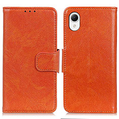 Leather Case Stands Flip Cover Holder N05P for Samsung Galaxy A23s Orange