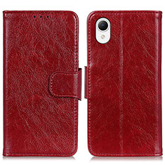 Leather Case Stands Flip Cover Holder N05P for Samsung Galaxy A23s Red