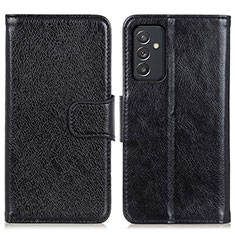 Leather Case Stands Flip Cover Holder N05P for Samsung Galaxy A34 5G Black