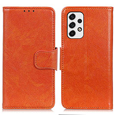 Leather Case Stands Flip Cover Holder N05P for Samsung Galaxy A53 5G Orange