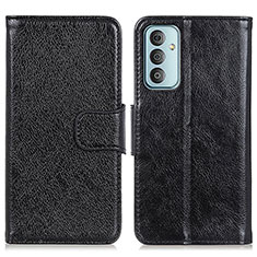 Leather Case Stands Flip Cover Holder N05P for Samsung Galaxy F23 5G Black