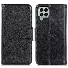 Leather Case Stands Flip Cover Holder N05P for Samsung Galaxy M33 5G Black