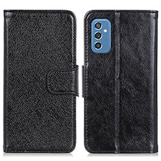 Leather Case Stands Flip Cover Holder N05P for Samsung Galaxy M52 5G Black