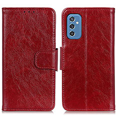 Leather Case Stands Flip Cover Holder N05P for Samsung Galaxy M52 5G Red