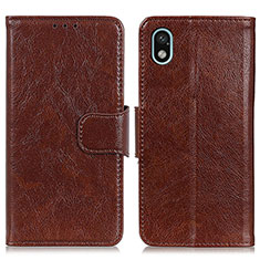 Leather Case Stands Flip Cover Holder N05P for Sony Xperia Ace III SOG08 Brown