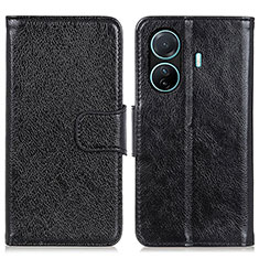 Leather Case Stands Flip Cover Holder N05P for Vivo iQOO Z6 Pro 5G Black